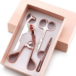 4 in 1 Eyelash Curler Tweezers Applicator Scissors Kit